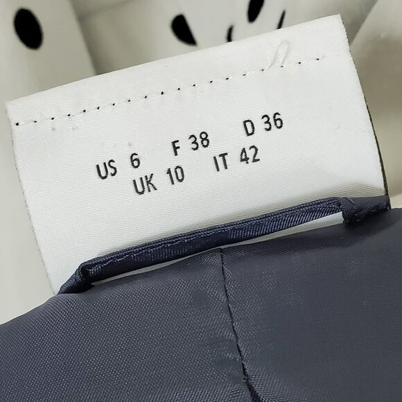 Akris Punto Light Gray Black Polka Dot Cotton Blend Single Button Blazer Size 6 - Picture 14 of 16